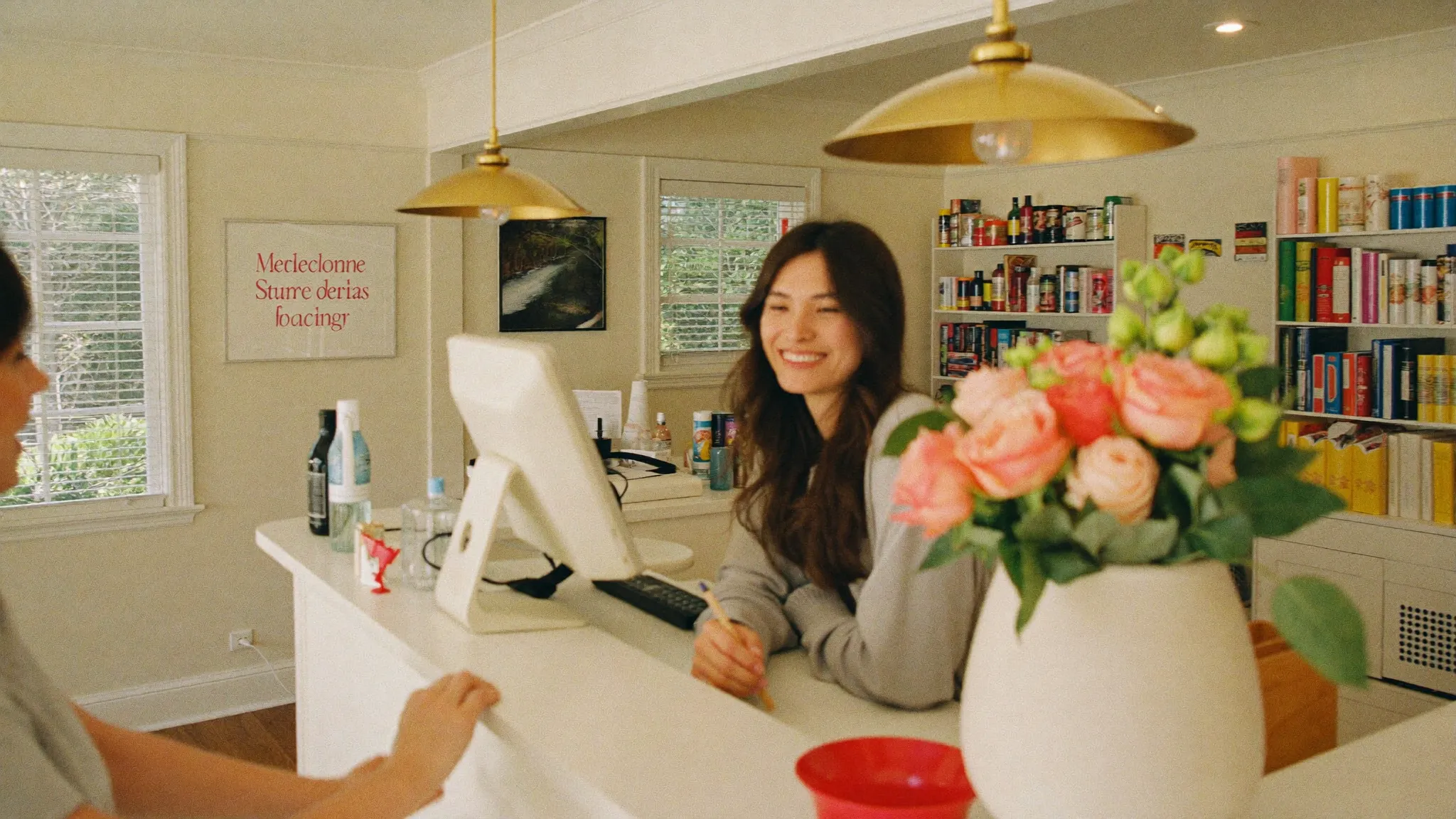 Warm welcome at the Kate's Kuts reception desk